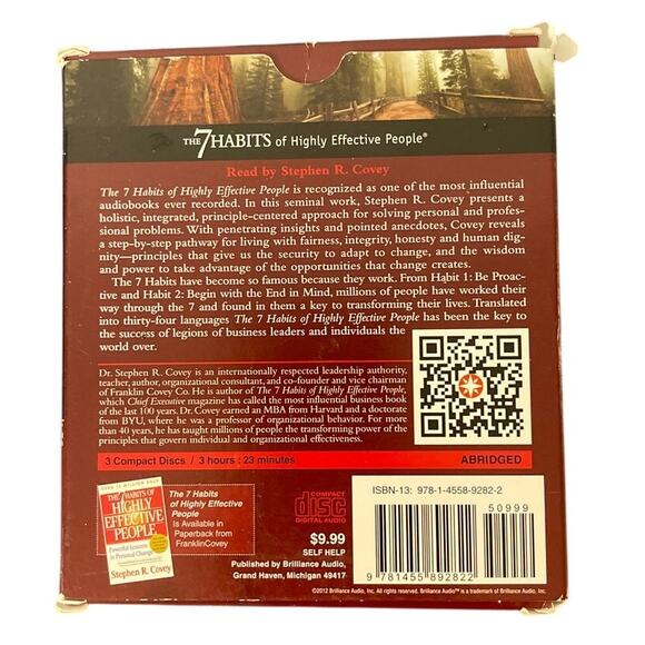7 Habits Of Highly Effective People by Stephen Covey CD Audiobook - Picture 2 of 8